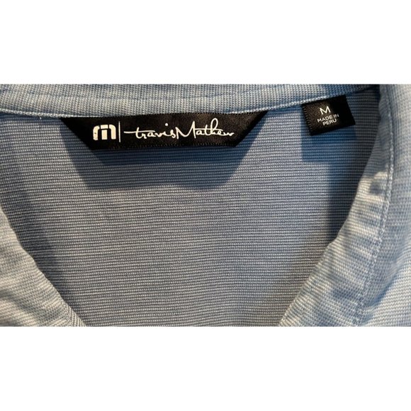 Travis Mathew Golf Polo Shirt size Medium, Gray Blue, Pima Cotton Blend - Picture 4 of 5